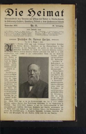 November 1920. Nr. 11. 30. Jahrgang.
