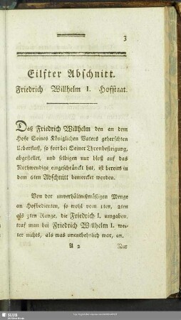 Eilfter Abschnitt. Friedrich Willhelm I. Hofstaat