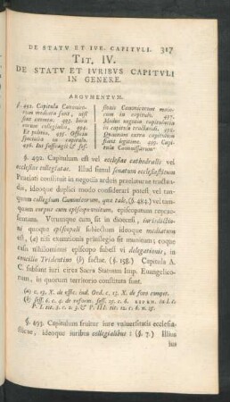 Tit. IV. De Statu Et Iuribus Capituli In Genere