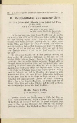 II. Geschichtliches aus neuerer Zeit