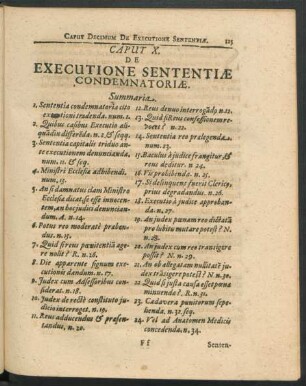 Caput X. De Executione Sententiae Condemnatoriae.
