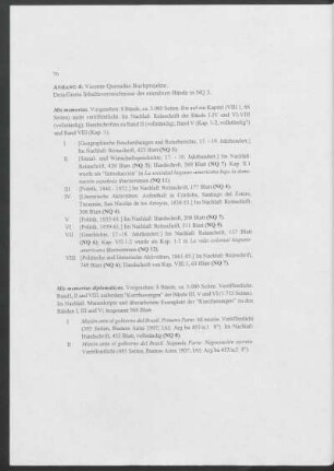 Anhang 4: Vicente Quesadas Buchprojekte