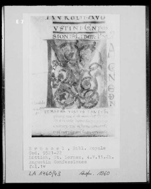 Cod. 9521-22, Augustin, Confessiones, fol. 1v