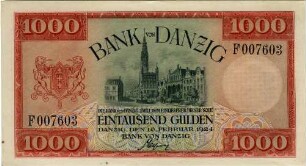 Bank von Danzig: 1.000 Gulden 1924