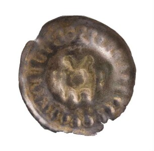 Münze, Hohlpfennig, 2. Hälfte 13. Jh.