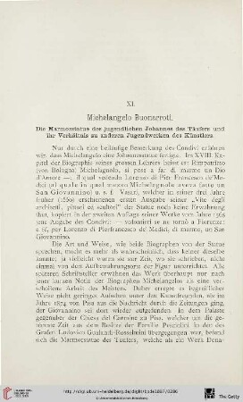 XI. Michelangelo Buonarroti