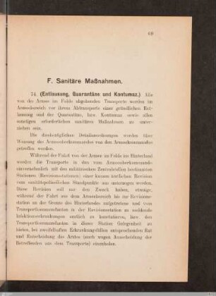 Sanitäre Maßnahmen