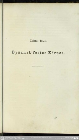Drittes Buch. Dynamik fester Körper