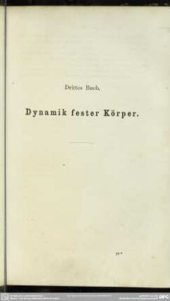 Drittes Buch. Dynamik fester Körper