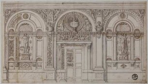Nordwand der Loggia dei Marmi (jetzt Galleria dei Mesi) im Palazzo Ducale zu Mantua