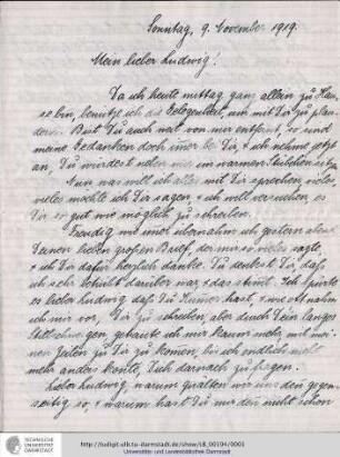 Brief vom 09.11.1919