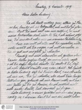 Brief vom 09.11.1919