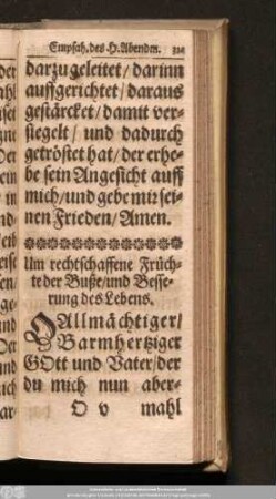 Um rechtschaffene Früchte der Buße/ und Besserung des Lebens.