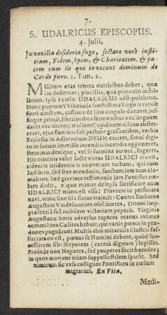 S. Udalricus Episcopus. 4. Julii