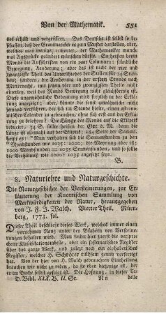 8. Naturlehre und Naturgeschichte.