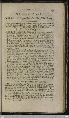 Vierter Theil. Von der Orthographie oder Rechtschreibung