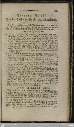 Vierter Theil. Von der Orthographie oder Rechtschreibung