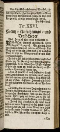 Tit. XXVI. Creutz-Anfechtungs- und Trost-Lieder.