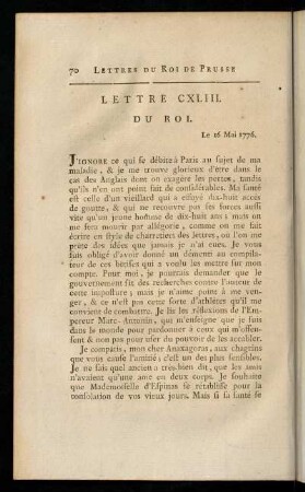 70-82, Lettre CXLIII.-CXLVII.