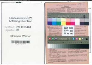 Entnazifizierung Werner Strauven , geb. 09.07.1899 (Kaufmaennischer Angestellter)