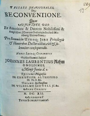 Theses inaugurales de reconventione