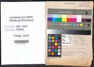 Entnazifizierung Josef Frings , geb. 16.06.1891 (Lehrer)