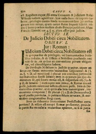 Sectio IX. De Iudicio Debiti circa Nobilitatem