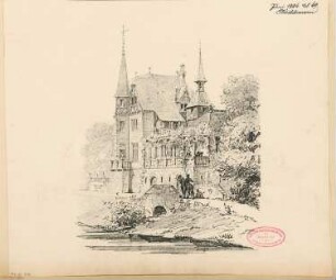 Villa, Cochem Monatskonkurrenz Juni 1884: Perspektivische Ansicht