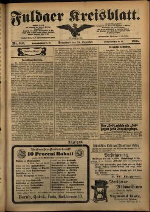 Zweite Ausgabe vom Samstag, den 16. Dezember 1905.