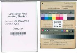 Entnazifizierung Karl Giese , geb. 19.11.1902 (Lehrer)