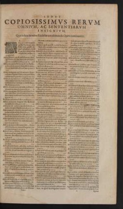 Index Copiosissimus Rerum Omnium, Ac Sententiarum Insignium, Quae in hoc de rebus Ecclesiae non alienandis Opere continentur