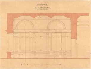 Gärtner, Friedrich von; Athen (Griechenland); Königliche Residenz (Athener Schloss) - Audienzsaal (Querschnitt)