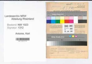 Entnazifizierung Karl Antoine , geb. 08.02.1892 (Sparkassendirektor)