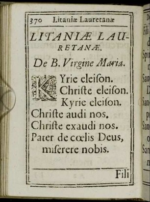 Litaniæ Lauretanæ.
