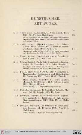 Kunstbücher.Art books (Nr. 1311-1458)