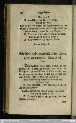 Die sieben und zwanzigste Unterredung. Ueber die umgekehrte Regel de tri