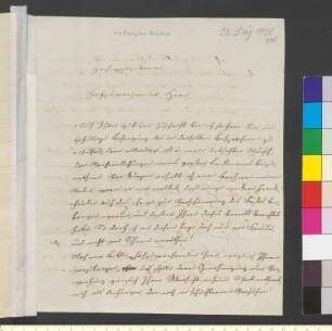 Brief von Kirchner, Konrad an Goethe, Johann Wolfgang von