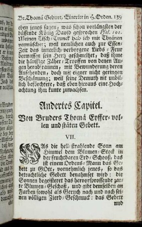 Andertes Capitel. Von Bruders Thomä Eyffer-vollen und stäten Gebett.