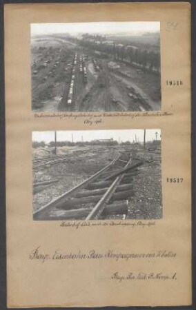 Bahnhof Nesle nach der Beschießung