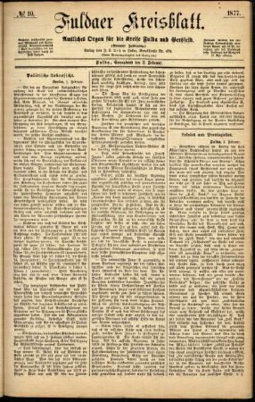 Ausgabe vom Samstag, den 03. Februar 1877.