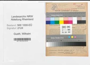 Entnazifizierung Wilhelm Gueth, geb. 14.02.1908 (Polizeibeamter)