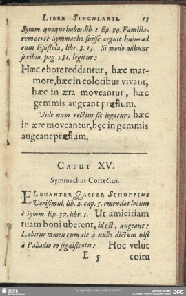 Caput XV. Symmachus Correctus