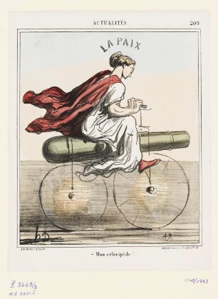 Mon vélocipède!, Blatt 209 der Folge „Actualités“, in: „Le Charivari“, Paris 1868