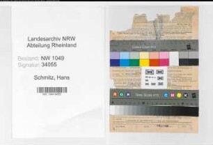Entnazifizierung Hans Schmitz , geb. 16.05.1901 (Haendler)