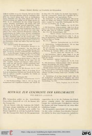 Beiträge zur Geschichte der Kriegsrakete
