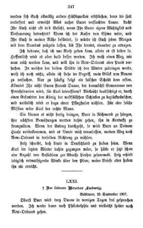 LXXI. ? An seinen Bruder Ludwig.