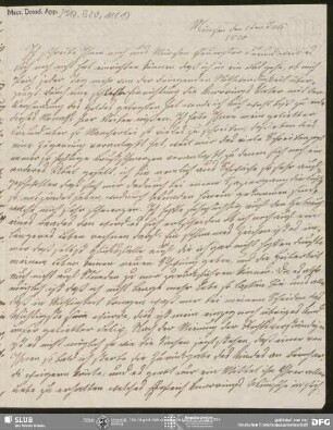 Eigenh. Brief von Sophie Bernhardi an August Wilhelm von Schlegel, München, 01.07.1810