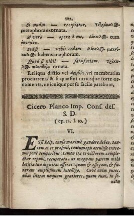 VI. Cicero Planco Imp. Cons. des. S. D. (ep. 12.I.10.)
