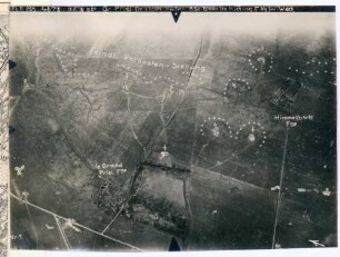 Foto von MG-Nestern vor Le Grand Priel Ferme (Luftbild)
