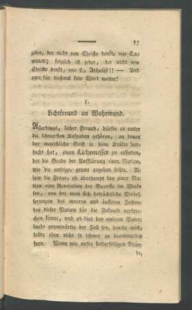 5. Lichtfreund an Wahrmund